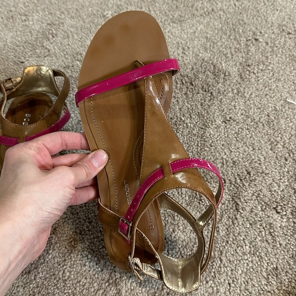 BCBGeneration Fuchsia & Tan Sandals 7 - Picture 3 of 4
